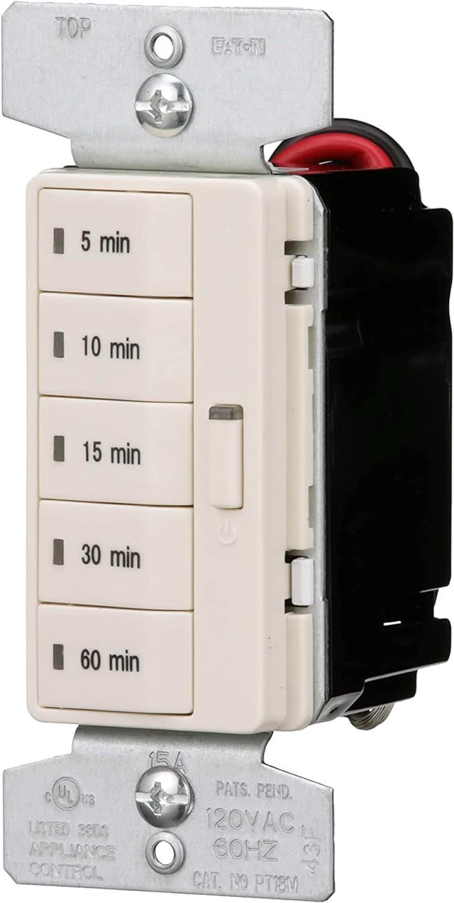 Alt view image 2 of 4 - Cooper Wiring Devices PT18MLA ACCELL 5-Button Preset Minute Timer, Light Almond