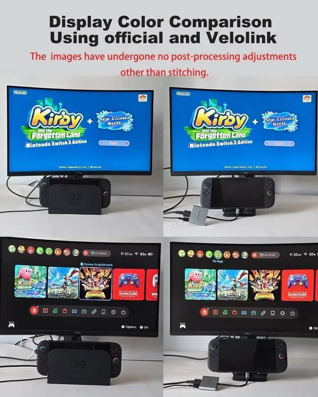Alt view image 7 of 7 - Switch 2 Dock HDMI2.1 Upgraded V22 for Nintendo Switch 2 Compatible with the Latest firmware V22+/Plug&Play/Usbc to HDMI Adapter 4k120Hz for Laptop/MacBook (Black Plug & Play)