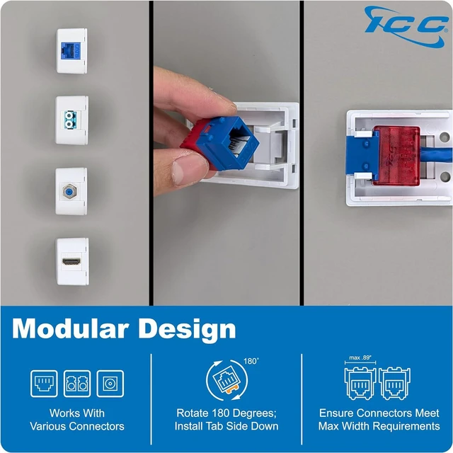 Alt view image 6 of 7 - ICC Surface Mount Box with 1 Port, White, 25-Pack