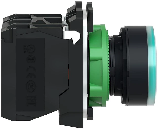 Alt view image 3 of 7 - Schneider Electric Illuminated Push Button - Green Flush Color, Plastic, Universal LED with Plain Lens - 22mm, 1NO/1NC Contact Type, 110/120V AC - Quick & Easy Assembly - Harmony XB5 (XB5AW33G5)