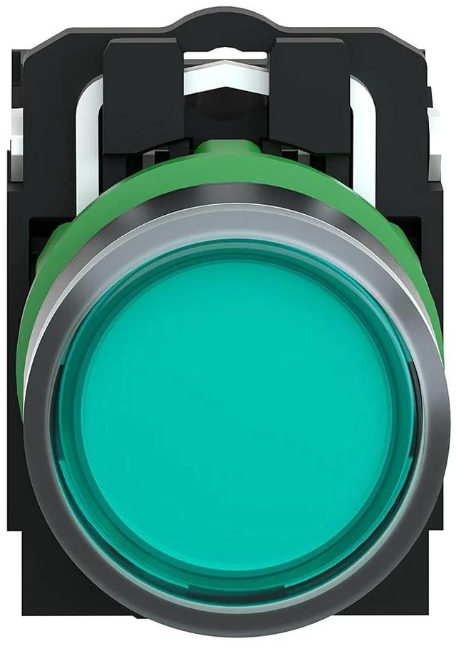 Alt view image 2 of 7 - Schneider Electric Illuminated Push Button - Green Flush Color, Plastic, Universal LED with Plain Lens - 22mm, 1NO/1NC Contact Type, 110/120V AC - Quick & Easy Assembly - Harmony XB5 (XB5AW33G5)