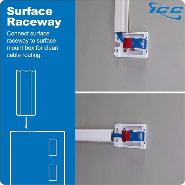 Alt view image 5 of 7 - ICC Surface Mount Box with 1 Port, White, 25-Pack