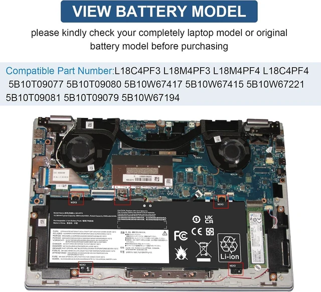 Alt view image 3 of 5 - 45Wh L18C4PF3 Laptop Battery L18M4PF3 L18M4PF4 L18C4PF4 for Lenovo ideapad C340-14API C340-14IML C340-14IWL S540-14API S540-14IML S540-14IWL Flex-14IML Flex-14IWL Flex-14API 81SS0005US