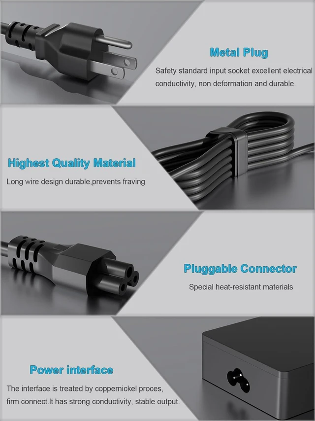 Alt view image 6 of 7 - 100W 65W USB C Charger for Asus ROG Ally X Z1, Flow X13 Z13 GV301 GV302 GZ301 Vivobook S 14 15 16X 14X ZenBook 14 14X S13 ROG Zephyrus G16 M16 G15 G14 S17 Duo 15 16 Strix G18 G16 Scar Laptop