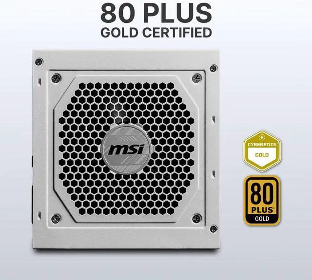 Alt view image 6 of 7 - MSI MAG A850GL PCIE5 White, Fully Modular Compact Gaming 850W Power Supply, 80+ Gold, ATX 3.1 & PCIe 5.1 Ready, Native Dual-Color 12V-2x6 Cable, 10 Year Warranty