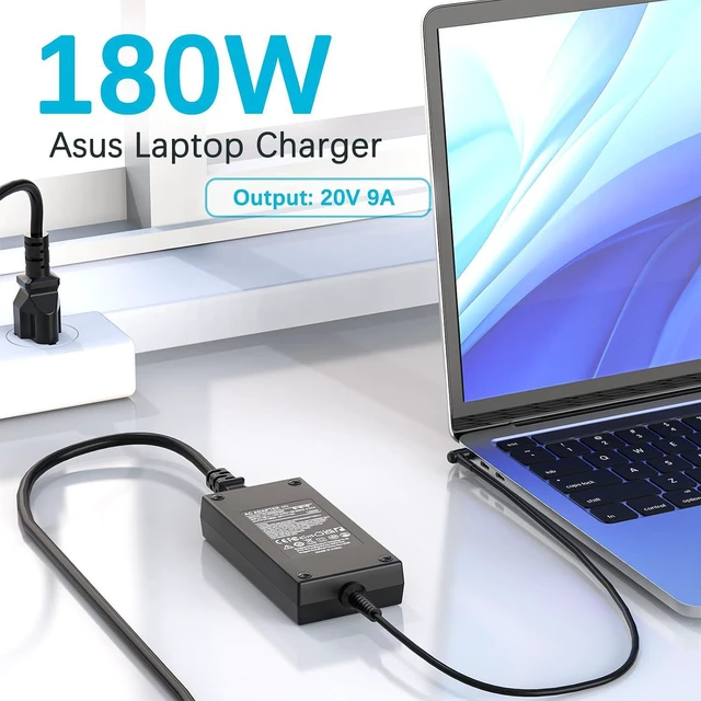Alt view image 2 of 7 - 180W Laptop Charger Compatible with Asus FX505 FX506 FX505D FX505G FX506L, TUF Gaming F15 FX505DD FX505DT FX505DU FX505DY FX505GT FX505GD FX505GE FX506LI AC Adapter Power Supply Cord