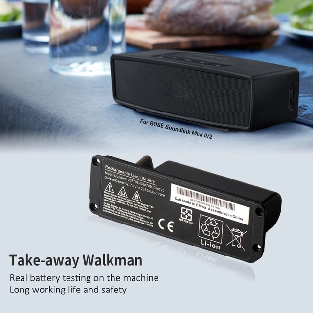 Alt view image 7 of 7 - 088796 088789 088772 080841 Speaker Battery for Bose Soudlink Bose Soundlink Mini II/2 Series 7.4V 2330mAh/17Wh