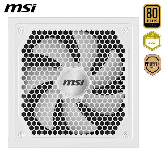 Alt view image 3 of 7 - MSI MAG A1000GL PCIE5 White, Fully Modular Compact Gaming 1000W Power Supply, 80+ Gold, ATX 3.1 & PCIe 5.1 Ready, Native Dual-Color 12V-2x6 Cable, Low-Noise, Embossed Jacket Cables, 10 Year Warranty