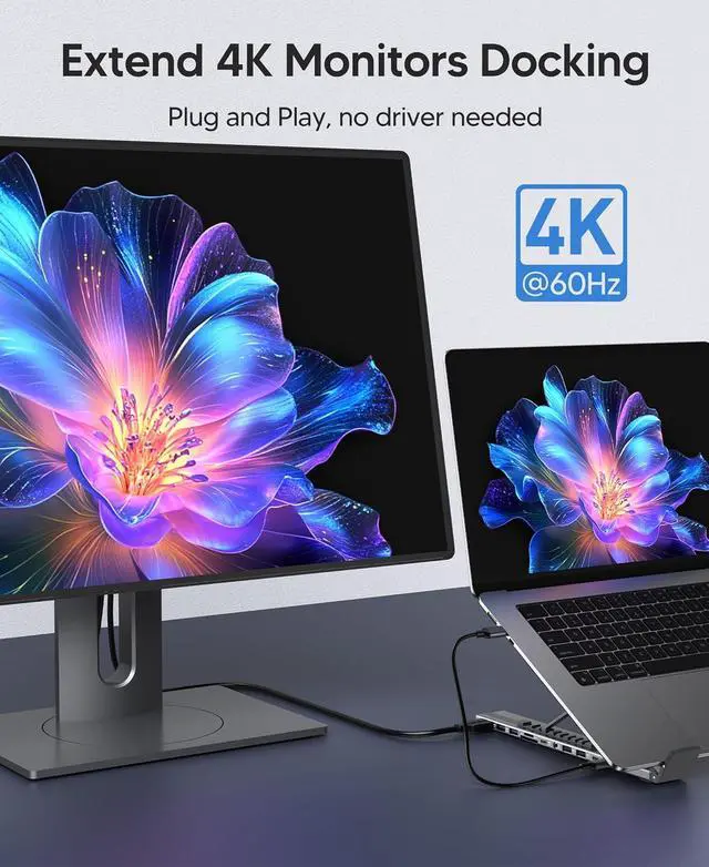 Alt view image 5 of 7 - Laptop Docking Station Stand, Dock Tablet Stand, 11 in 1 USB C Hub with 4K@60Hz HDMI,2 USB3.0,2 USB2.0,PD 100W,USB C 3.0+SD/TF+Audio Universal Dock Station for MacBook Pro/Air/Dell/HP/Surface/Lenovo