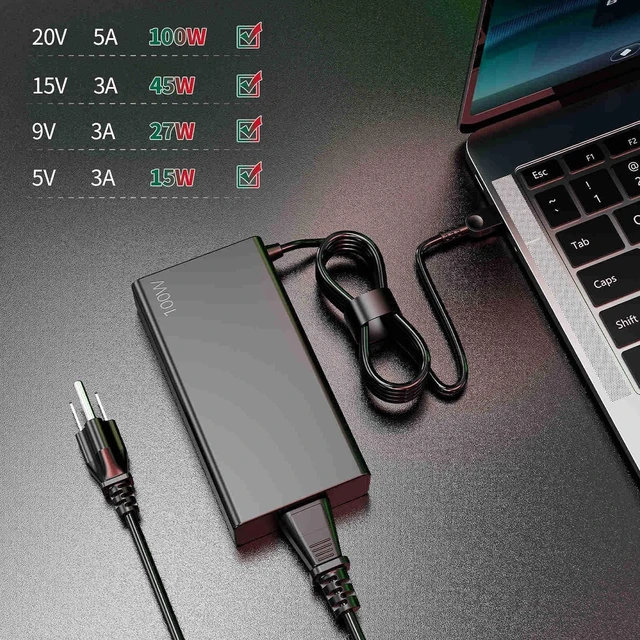 Alt view image 6 of 7 - 100W 20V 5A USB-C AC Laptop Charger Compatible with Lenovo ThinkPad P16s T14 T14s T16 Gen 1 Gen2 Z13 Z16 X1 Yoga ThinkBook 14s 16s Yoga 14s 16s Pro IdeaPad 5 Pro 16 Power Supply Adapter