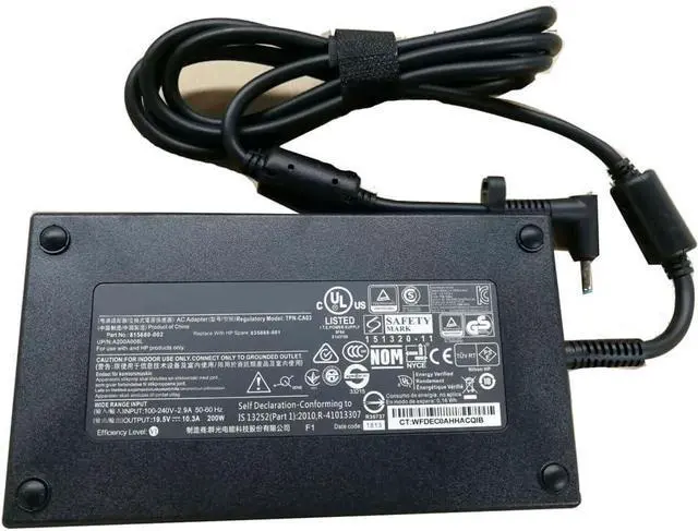 Alt view image 2 of 5 - Original 19.5V 10.3A 200W TPN-CA03 815680-002 AC Power Adapter Charger for HP Omen 15-CE009NL 15-CE009TX ZBook 17 G3 608431-002 609945-001 HSTNN-CA16 HSTNN-DA16 Laptop Power Supply AC Cord