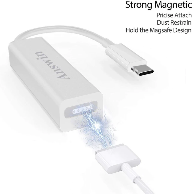 Alt view image 3 of 6 - Compatible for MagSafe to USB C Adapter, USB C to MagSafe 1 & 2 Charging Connector Adapter Compatible for iPhone 15, MacBook, MacBook Air, MacBook Pro 13'', iPad with USB Type-C
