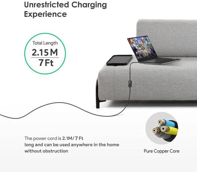 Alt view image 3 of 7 - HKY 7Ft USB C to DC Adapter with Adjustable Output 5V-9V-12V-15V-20V-28V PD Fast Charging Cable Universal Charger 15PCS Connecor Tips DC Cable Kit Fit for Laptop Chromebook Phone Speaker USB Hub