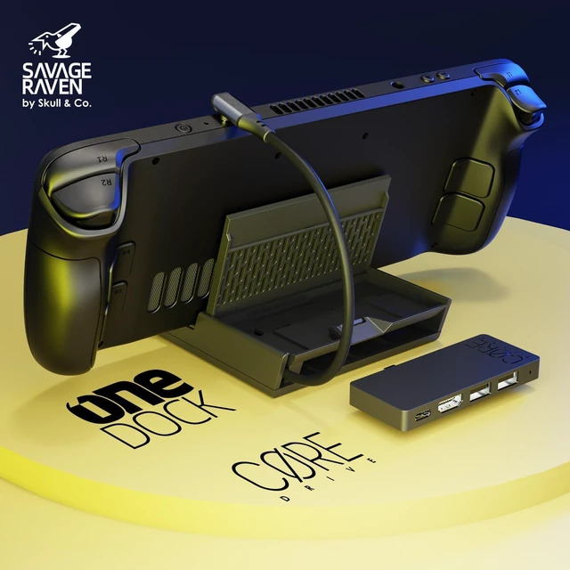 Alt view image 2 of 7 - by Skull & Co. OneDock Pro: Portable Dock Station with Detachable USB Hub Adapter for SteamDeck ROG Ally & Laptop Other Devices, HDMI2.1, 8k@30Hz or 4K@120Hz, USB3.0 Port