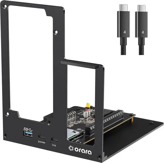 Main image of ORARA External eGPU Dock Station, eGPU Enclosure Compatible with Thunderbolt 3/4/USB4 40Gbps Graphics Card Dock Compatible with NVIDIA/AMD PCIe, PD 85W, Daisy Chain, ATX Power Supply Support (Black)