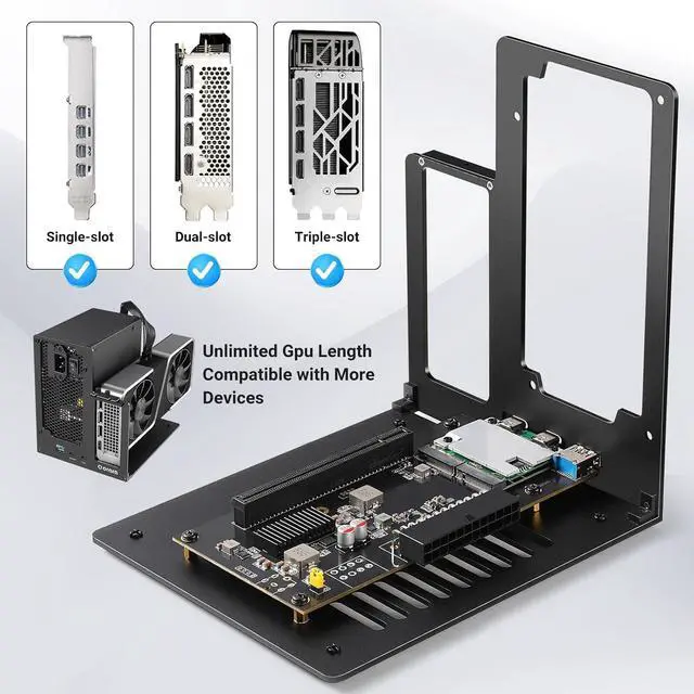 Alt view image 2 of 7 - ORARA External eGPU Dock Station, eGPU Enclosure Compatible with Thunderbolt 3/4/USB4 40Gbps Graphics Card Dock Compatible with NVIDIA/AMD PCIe, PD 85W, Daisy Chain, ATX Power Supply Support (Black)