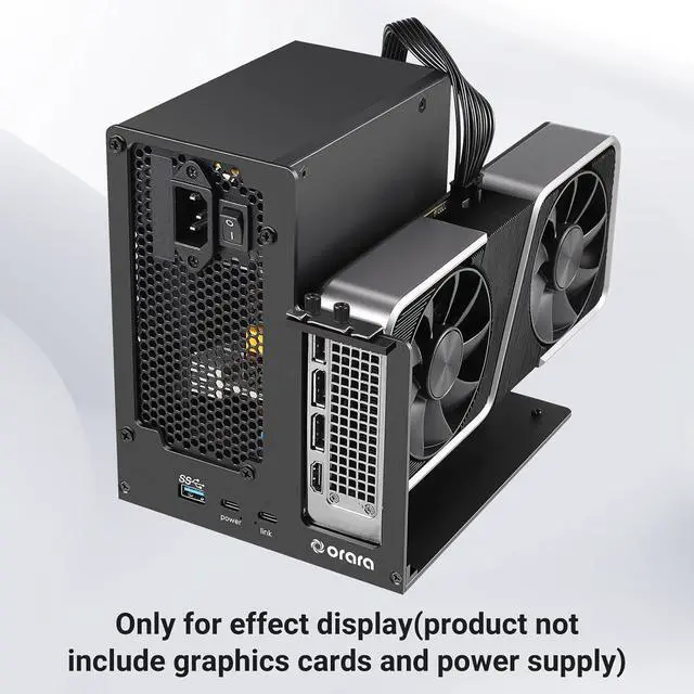Alt view image 3 of 7 - ORARA External eGPU Dock Station, eGPU Enclosure Compatible with Thunderbolt 3/4/USB4 40Gbps Graphics Card Dock Compatible with NVIDIA/AMD PCIe, PD 85W, Daisy Chain, ATX Power Supply Support (Black)