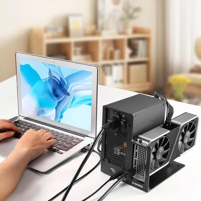 Alt view image 7 of 7 - ORARA External eGPU Dock Station, eGPU Enclosure Compatible with Thunderbolt 3/4/USB4 40Gbps Graphics Card Dock Compatible with NVIDIA/AMD PCIe, PD 85W, Daisy Chain, ATX Power Supply Support (Black)