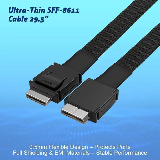 Alt view image 5 of 7 - PCIe 4.0 x4 64Gbps eGPU Dock with 29.5 in SFF-8611 OCuLink Cable, OCuLink SFF-8612 8311 to PCIe x16 External GPU Dock for Laptop & Mini PC, External gpu Enclosure Supports External Graphics Card
