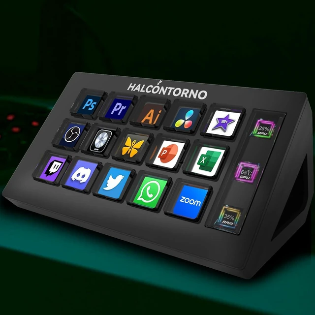 Main image of Stream Dock - Mirabox Steamdeck for PC Mac, Wired Streaming Controller for Content Creators Gamers, Programmable Macro Keyboard, Streaming Gaming Setup (V293 Slim with Screen)
