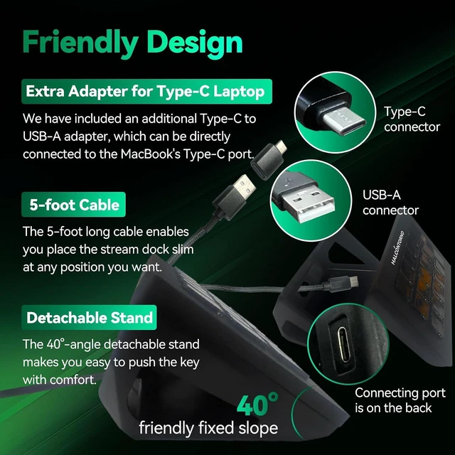 Alt view image 5 of 7 - Stream Dock - Mirabox Steamdeck for PC Mac, Wired Streaming Controller for Content Creators Gamers, Programmable Macro Keyboard, Streaming Gaming Setup (V293 Slim with Screen)