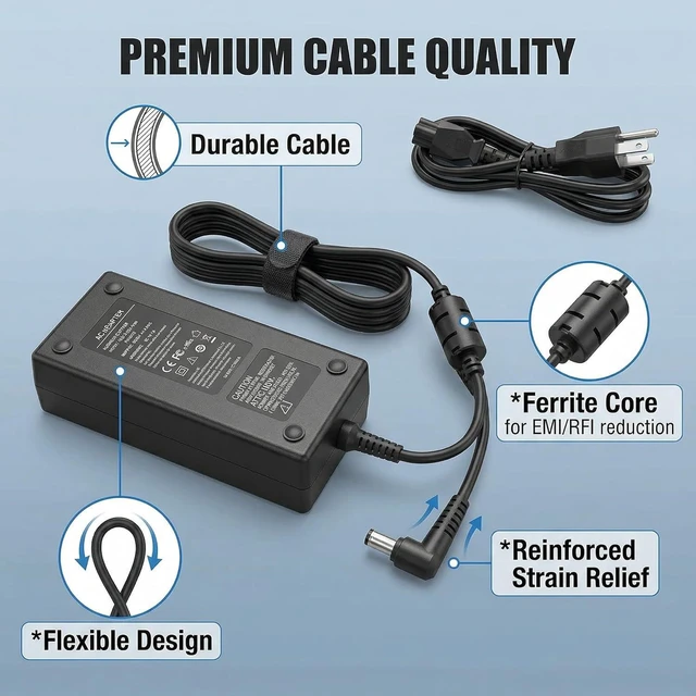 Alt view image 6 of 7 - 110W 15.6V 7.05A Laptop Charger Compatible with Panasonic Toughbook FZ-55 CF-54 CF-53 CF-52 CF-33 CF-31 CF-19 CF-D1, 5.5 x 2.5mm AC Adapter with US Power Cord