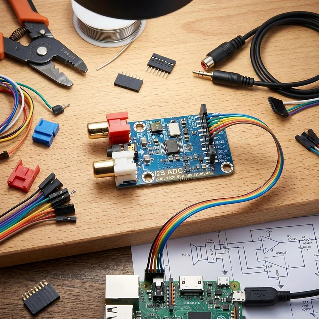 Alt view image 2 of 7 - I2S ADC Audio Capture Card Module, Support Host Slave Mode with 6dB Amplification for 24bit 192k/96k/48k Audio Conversion, Plug and Play for Audio Enthusiasts