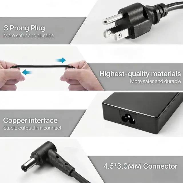 Alt view image 5 of 6 - 120W Laptop Charger Fit for MSI GF63 GV15 Thin,Cyborg 14 15, A17-120P2A