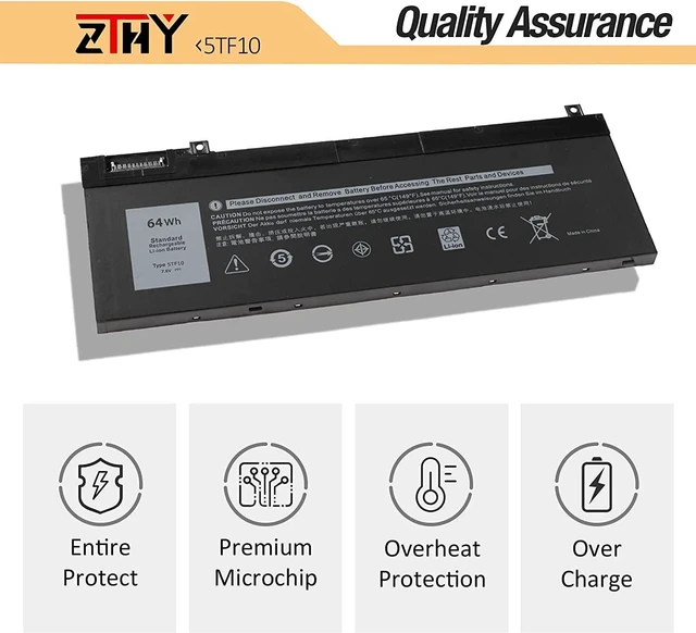 Alt view image 5 of 7 - ZTHY 5TF10 Laptop Battery Replacement for Dell Precision 7730 7740 P34E 7530 7540 P74F Series Notebook NYFJH RY3F9 0RY3F9 7M0T6 GHXKY 05TF10 P34E001 P34E002 P74F001 P74F002