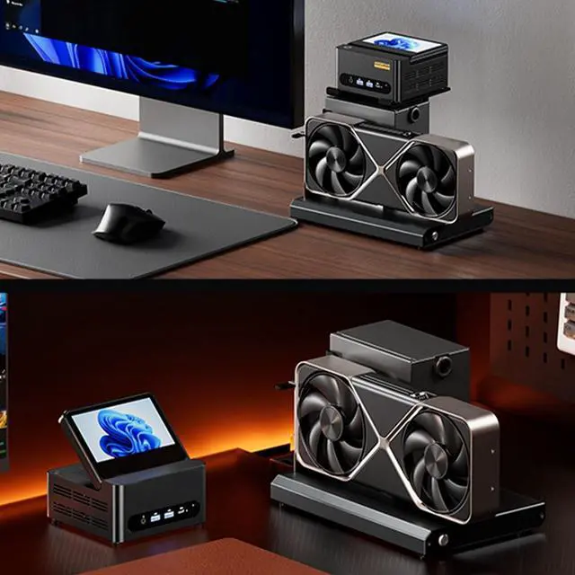 Alt view image 7 of 7 - PUSOKEI EGPU Dock, Oculink Interface Graphics Dock Station, PCIe 4.0 X4 64Gbps Oculink External GPU Enclosure, Support ATX/SFX Power Supply, for N VIDIA/A MD Graphics Card