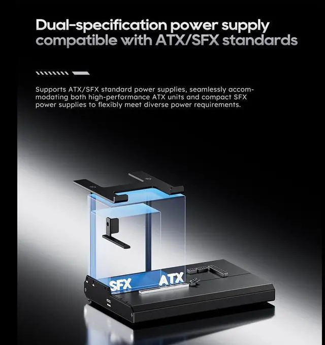 Alt view image 6 of 7 - PUSOKEI EGPU Dock, Oculink Interface Graphics Dock Station, PCIe 4.0 X4 64Gbps Oculink External GPU Enclosure, Support ATX/SFX Power Supply, for N VIDIA/A MD Graphics Card