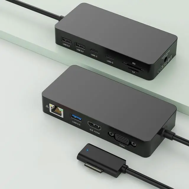 Main image of 11-in-1 Surface Pro Docking Station 4K@60HZ HDMI+VGA, Surface Dock with Power Supply, Surface Docking Station for Surface Pro 11/10/9/8/X/7/6/5/4/3, Surface Laptop 6/5/4/3/2/1, Laptop Go 3/2/1, Book