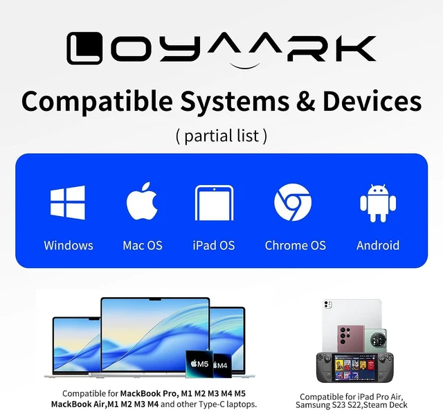 Alt view image 2 of 7 - USB-C Hub Dock for MacBook/Laptops Supports 4K 60Hz HD Output, 100W PD Fast Charging, 2 USB 3.0 Ports, and 1 USB-C 3.0 Port with Dual SD/TF Card Reader Slots