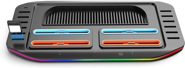 Alt view image 5 of 7 - Fast Charging Dock Station with USB Cable for NS2. Includes Space Saving Design Dock with Current Protection and Game Card Storage
