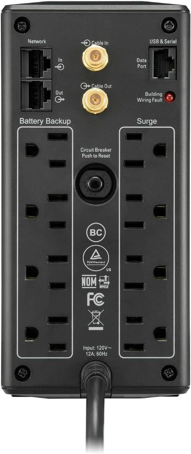 Alt view image 5 of 7 - APC Battery Backup Surge Protector, BX850M Backup Battery Power Supply, AVR, Dataline Protection