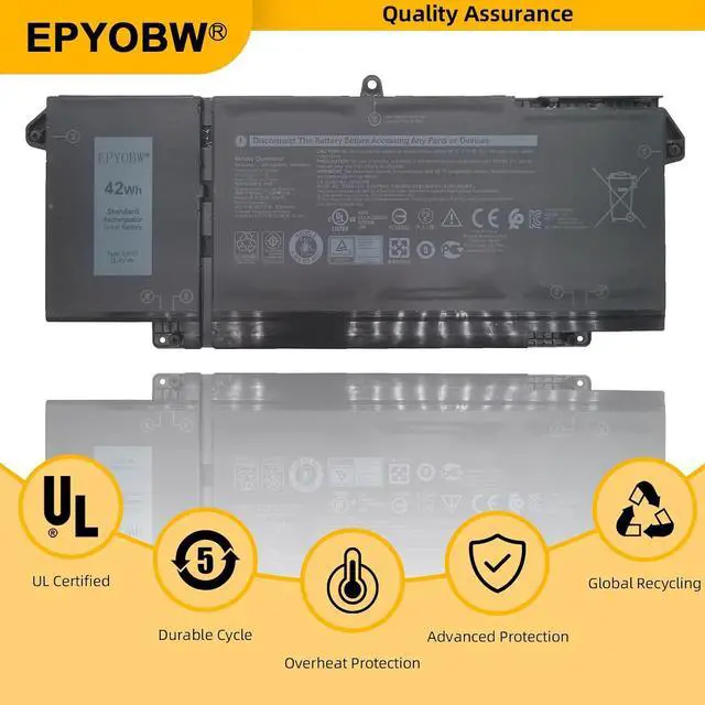 Alt view image 5 of 6 - 9JM71 Laptop Battery 42Wh 7FMXV 0TN2GY TN2GY 4M1JN 1PP63 MHR4G HDGJ8
