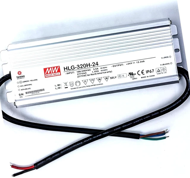 Main image of Meanwell HLG-320H-24 Power Supply - 320W 24V 13.34A - IP67