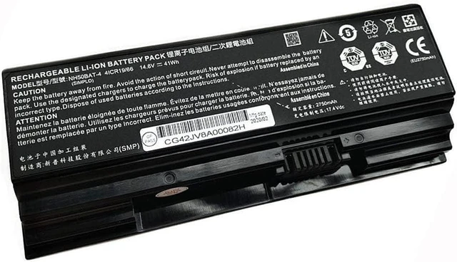 Main image of Compatible for HASEE T58-VB Z7-CT7VK G8-CT7NA NH50BAT-4 Series Compatible for hasee nh50bta-4 41Wh batería Compatible for HASEE NH50BAT-4 Batería 2750mAh 14.6V