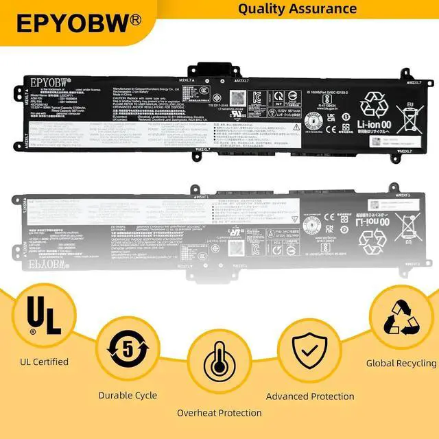 Alt view image 5 of 6 - L22C4P71 Laptop Battery 90Wh 5799mAh 4-Cell 15.52V Compatible with Lenovo ThinkPad P16v Gen 1 21FC 21FD 21FE 21FF Series L22M4P71