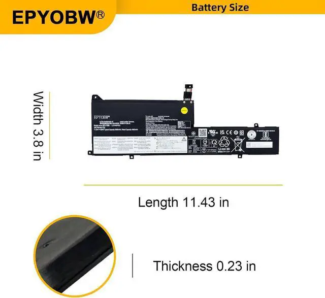 Alt view image 7 of 7 - L21M3PE2 Battery 59Wh Compatible with Lenovo IdeaPad Flex 5-14IAU7 5-14ABR8 5-14IRU8 5-16ALC7 5-16ABR8 5-16IRU8 5-16IAU7 7-14IAU7 / Flex 7-14IRU8 5-14ALC7 Series L21M3PE0 L21C3PE0 L21L3PE0
