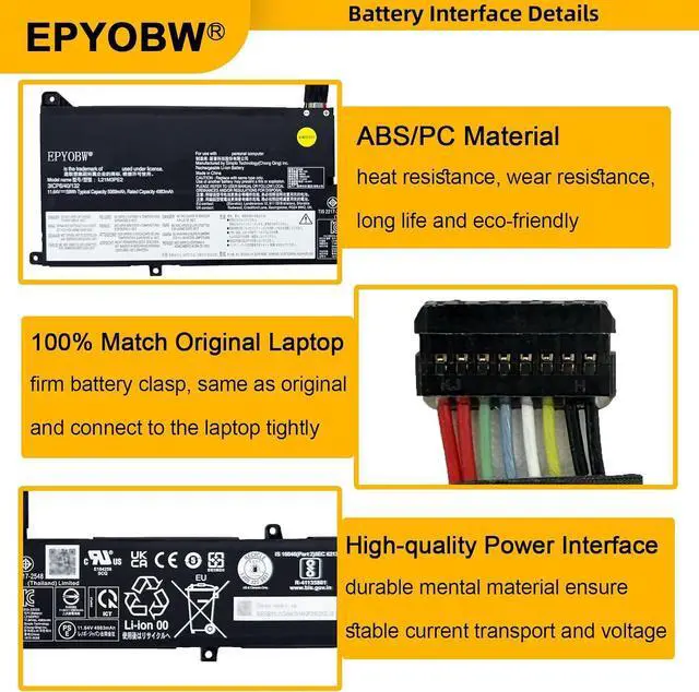 Alt view image 4 of 7 - L21M3PE2 Battery 59Wh Compatible with Lenovo IdeaPad Flex 5-14IAU7 5-14ABR8 5-14IRU8 5-16ALC7 5-16ABR8 5-16IRU8 5-16IAU7 7-14IAU7 / Flex 7-14IRU8 5-14ALC7 Series L21M3PE0 L21C3PE0 L21L3PE0