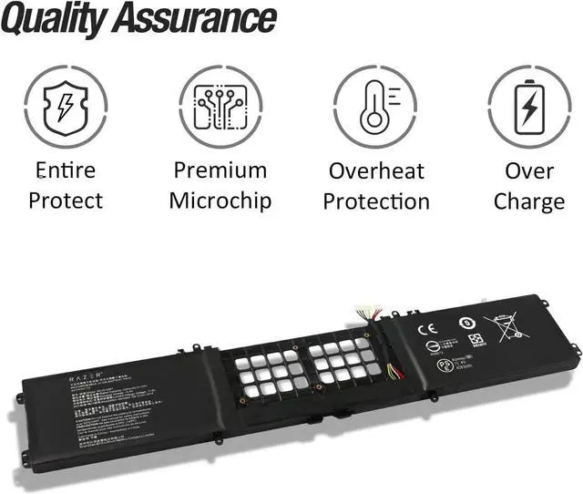 Alt view image 4 of 7 - 15.4V 70.5Wh RC30-0287 Compatible for Razer Blade Pro 17 2019 2020 2021 RTX 2060 2070 2080 3060 3070 3080 Max-Q RZ09-02877 6 RZ09-02877 RZ09-02878 RZ09-03295 Series