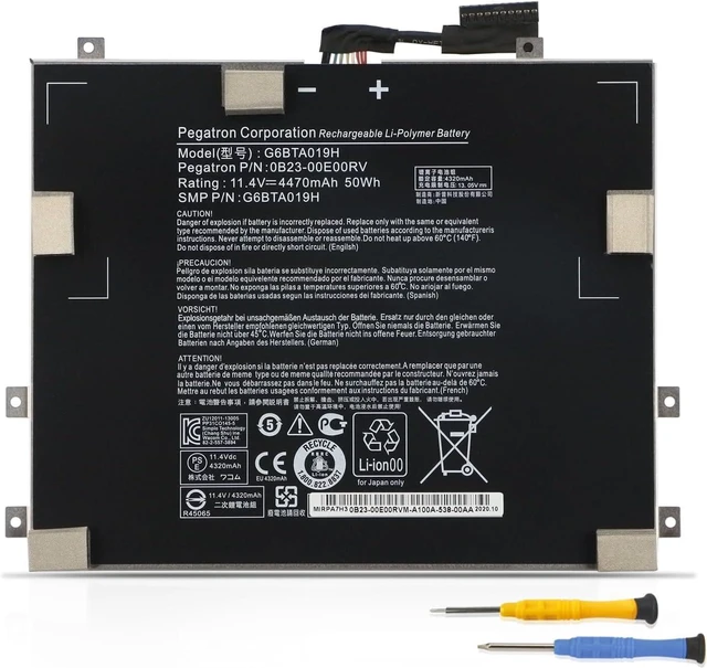 Main image of 11.4V 50Wh G6BTA019H Compatible for Cintiq Companion 2 DTH-W1310 DTH-W1310L/K0 DTH-W1310P/K0 DTH-W1310T/K0 DTH-W1310H/K0 Mobile Computer Creative 0B23-00E00RV