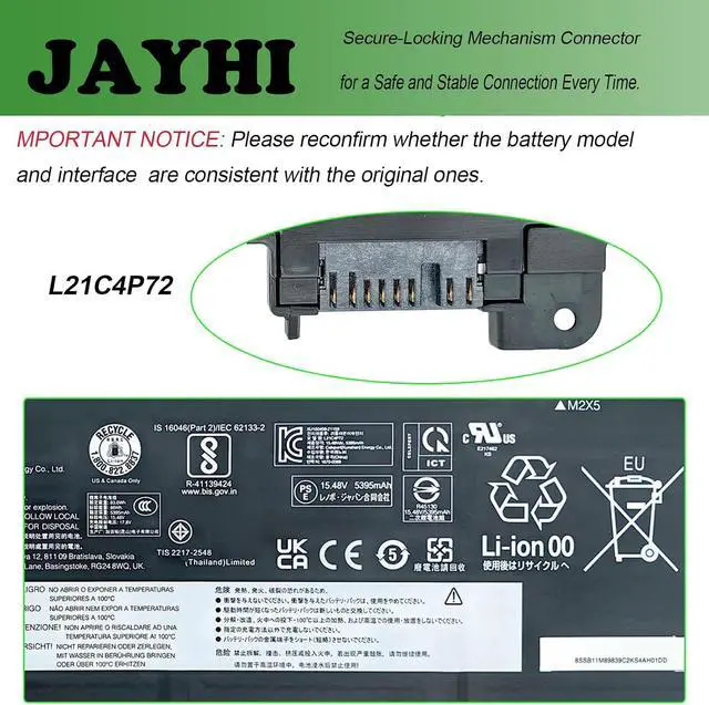 Alt view image 4 of 6 - JAYHI L21C4P72 86Wh Laptop Battery L21D4P73 L21M4P74 L21M4P73 L21D4P72