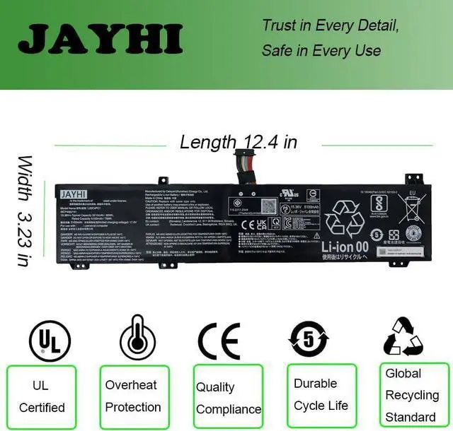 Alt view image 6 of 7 - JAYHI L20C4PC1 80Wh Laptop Battery L20M4PC1 15.36V L20D4PC1 L20L4PC1