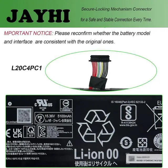 Alt view image 5 of 7 - JAYHI L20C4PC1 80Wh Laptop Battery L20M4PC1 15.36V L20D4PC1 L20L4PC1
