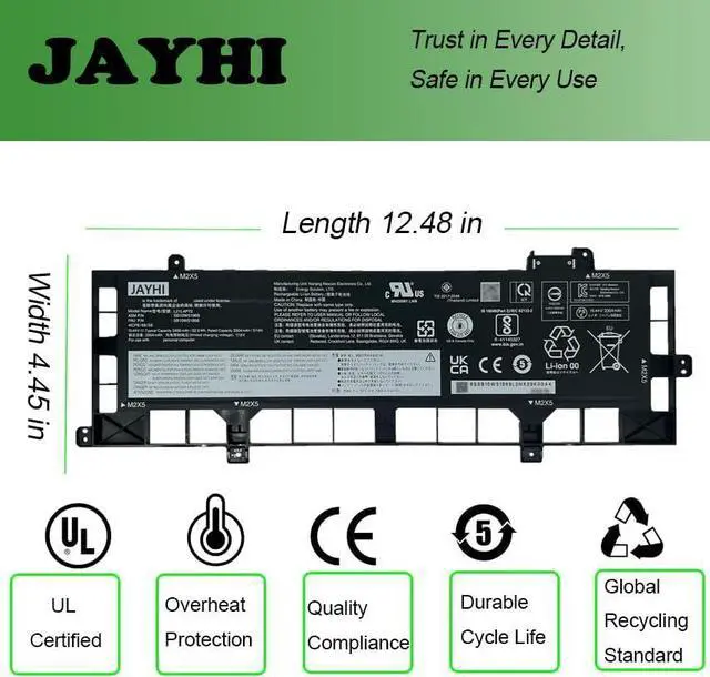 Alt view image 4 of 7 - JAYHI L21L4P72 52.5Wh Laptop Battery L21M4P73 L21D4P72 L21M4P74 L21C4P72