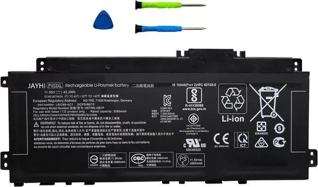 Main image of JAYHI PV03XL 43.3Wh 3560mAh Laptop Battery PP03XL HSTNN-LB8S HSTNN-DB9X