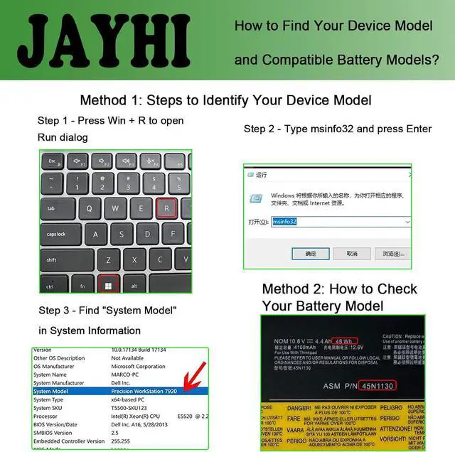 Alt view image 2 of 7 - JAYHI 45N1130 48Wh Laptop Battery 45N1728 45N1767 45N1777 45N1134 45N1734