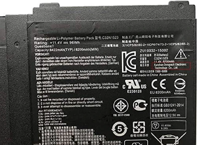 Alt view image 2 of 3 - 11.4V 96Wh C32N1523 Compatible for Pro N501L UX501VW Series
